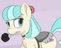 1530449__safe_artist-colon-treekickerdraws_coco+pommel_earth+pony_pony_g4_blushing_clothes_cocobetes_collar_cute_female_maid_mare_mouth+hold_saddle_solo_tack