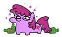 2194487__safe_artist-colon-jargon+scott_berry+punch_berryshine_earth+pony_pony_alcohol_bottle_drunk_drunk+bubbles_female_lidded+eyes_mare_simple+background_smil