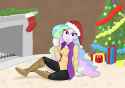 1607449__safe_artist-colon-iyoungsavage_princess+celestia_equestria+girls_christmas_christmas+tree_fireplace_hat_holiday_looking+at+you_mug_principal+c