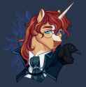 3503415__safe_artist-colon-adaodeus_sunburst_bird_crow_pony_g4_alternate+hairstyle_clothes_glasses_solo