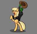 2178838__safe_applejack_oc_oc-colon-anon_earth+pony_human_pony_applejack&#039;s+hat_cowboy+hat_drawthread_hat_-fwslash-mlp-fwslash-_rearing_riding_simple+