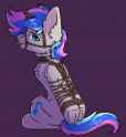 2335708__dead+source_suggestive_artist-colon-dorkmark_oc_oc+only_pony_unicorn_arm+behind+back_bondage_bridle_collar_looking+back_rope_rope+bondage_shibari_solo_