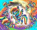 3126270__safe_artist-colon-opalacorn_rainbow+dash_pegasus_pony_g4_abstract+background_chest+fluff_dashstorm_female_halo_lidded+eyes_mare_multeity_raised+hoof_sm