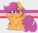 3425869__safe_artist-colon-heavymetalpapi_artist-colon-papilrux_scootaloo_pegasus_pony_g4_blushing_cheek+fluff_chest+fluff_cute_cutealoo_ear+fluff_female_filly_