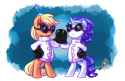 750901__safe_artist-colon-whitediamonds_applejack_rarity_pony_bipedal_clothes_cosplay_crossover_female_goggles_kronk_lab+coat_lesbian_rarijack_rarijack+daily_s