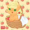 2291653__safe_artist-colon-vilyann_artist-colon-who-dash-the-dash-hell-dash-is-dash-vilyan_applejack_earth+pony_pony_apple_baby_baby+pony_babyjack_basket_cute_f