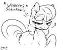 2550102__safe_artist-colon-skoon_cheerilee_earth+pony_pony_bedroom+eyes_female_females+only_heart_lineart_monochrome_seductive_seductive+look_solo