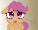 2398937__suggestive_scootaloo_solo_female_pony_pegasus_blushing_open+mouth_filly_foal_uvula_implied+foalcon_mawshot_begging_slimy_esophagus_gullet_ar