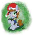 2768142__safe_artist-colon-ebbysharp_oc_oc-colon-littlepip_pony_unicorn_falloutequestria_candy_candycane_christmas_cute_female_food_hat_holiday_mare_mouthhol