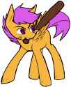 348954__safe_solo_scootaloo_bandage_artist-colon-ghost_baseball+bat