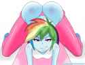 1299843__solo_rainbow+dash_clothes_solo+female_equestria+girls_suggestive_looking+at+you_panties_ass_underwear