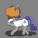 1869724__safe_artist-colon-baigak_rarity_female_mare_pony_pumpkin_pumpkin+head_solo_unicorn