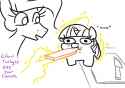 2206359__safe_artist-colon-jargon+scott_princess+celestia_twilight+sparkle_alicorn_pony_unicorn_-colon-t_carrot_chibi_dialogue_eating_female_food_glowing+horn_h