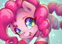 3412455__safe_artist-colon-chaosangeldesu_derpibooru+import_pinkie+pie_earth+pony_pony_g4_blushing_clothes_cute_female_image_jpeg_looking+at+you_simple