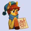 3523569__safe_artist-colon-erein_oc_oc+only_oc-colon-gloom+maple_earth+pony_pony_brown+eyes_clothes_coat+markings_ears_ears+up_earth+pony+oc_freckles_hat_male_r