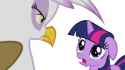 1530846__safe_artist-colon-samueljcollins1990_artist-colon-yanoda_gilda_twilight+sparkle_griffon_pony_unicorn_a+canterlot+wedding_g4_griffon+the+brush+off_my+li