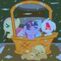 295524__safe_twilight+sparkle_rainbow+dash_pinkie+pie_fluttershy_rarity_applejack_female_pony_unicorn_pegasus_earth+pony_open+mouth_eyes+closed_filly