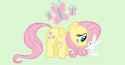 3524099__safe_artist-colon-shychamomile_angel+bunny_fluttershy_pegasus_pony_g4_blushing_boop_cute_cutie+mark+background_duo_female_male_mare_noseboop_shyabetes_