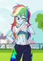 3494487__suggestive_artist-colon-ta-dash-na_rainbow+dash_human_equestria+girls_g4_abs_belly_belly+button_clothes_female_leggings_midriff_one+eye+closed_outdoors