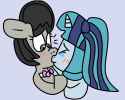 3530333__safe_artist-colon-jadeharmony_octavia+melody_sonata+dusk_earth+pony_pony_unicorn_blushing_bowtie_crying_cute_duo_duo+female_eyes+closed_female_floppy+e