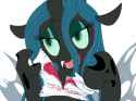 13059__safe_artist-colon-sunibee_changeling_changeling+queen_cute_cutealis_derpibooru+import_dexterous+hooves_female_heart_paper_queen+chrysalis_simple