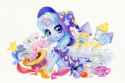 3391314__safe_artist-colon-maytee_part+of+a+set_trixie_pony_unicorn_g4_cape_clothes_cup_female_fireworks_hat_horn_looking+at+you_magic_magic+aura_mare_playing+c