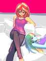 2365607__safe_artist-colon-ceitama_rainbow+dash_sunset+shimmer_equestria+girls_bed_bedroom+eyes_crossed+legs_duo_female_laying+on+bed_looking+at+you_on+bed