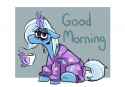 3548512__safe_artist-colon-smirk_trixie_g4_bags+under+eyes_clothes_coffee_grumpy_lidded+eyes_magic_pajamas_sitting_solo_tired