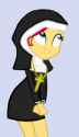 734234__safe_edit_sunset+shimmer_human_equestria+girls_g4_christian+sunset+shimmer_clothes_cross_cute_dress_female_nun_nunset+shimmer_religion_simple+backgroun