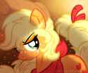 818075__safe_solo_applejack_messy+mane_bandana_bruised_artist-colon-xwhitedreamsx