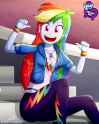 2227548__safe_artist-colon-the-dash-butch-dash-x_rainbow+dash_equestria+girls_butch&#039;s+hello_female_geode+of+super+speed_looking+at+you_magical+geodes_open+mou