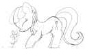 7082710__safe_artist-colon-templatepony_imported+from+derpibooru_silver+spoon_earth+pony_pony_eyes+closed_female_filly_flower_foal_simple+background_sketch_snif