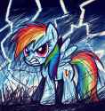 rainbow dash, fangs, angry, clenched teeth, drawn with color pencil s-1798756803