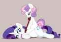 46609__prompter+needed_suggestive_ai+generated_rarity_sweetie+belle_unicorn_g4_collar_female_filly_foal_foaldom_grin_horn_leash_sitting+on+top+of+someone