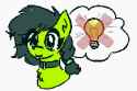 3582868__safe_artist-colon-zeepon_oc_oc+only_oc-colon-filly+anon_earth+pony_pony_-colon-p_animated_braid_collar_cute_female_filly_foal_lightbulb_no+thoughts+hea