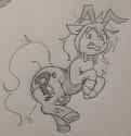 3589519__safe_artist-colon-jargon+scott_oc_oc+only_oc-colon-anon-dash-mare_earth+pony_pony_bowtie_bunny+suit_clothes_female_floppy+ears_grayscale_mare_monochrom