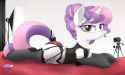 1348417__suggestive_artist-colon-nevobaster_sweetie+belle_pony_unicorn_g4_adorasexy_alternate+hairstyle_bed_bedroom+eyes_camera_camgirl_clothes_corset_cute_eyes (2)