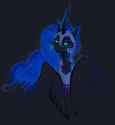 6048698__safe_artist-colon-rets_edit_nightmaremoon_alicorn_pony_armor_blackbackground_bust_etherealmane_female_helmet_horn_liddedeyes_longhorn_mare_simple