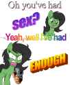 3595156__suggestive_artist-colon-unitxxvii_oc_oc+only_oc-colon-filly+anon_earth+pony_pony_angry_delet+this_female_filly_foal_furrowed+brow_gun_handgun_looking+a