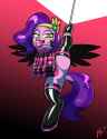 3567677__suggestive_artist-colon-latexia_pipp+petals_pegasus_pony_semi-dash-anthro_g5_ballgag_bedroom+eyes_bipedal_bondage_clothes_collar_commission_commissione