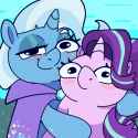 trixie_showing off her friend_glimmer_chibi