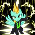 7215690__safe_artist-colon-badumsquish_derpibooru+exclusive_imported+from+derpibooru_lightning+dust_pegasus_pony_action+pose_black+and+yellow_card_card+game_ccg