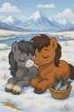 Ponies in Snowy Tundra