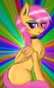 562376__safe_artist-colon-liquidarrow-dash-x_scootaloo_alternate+hairstyle_bedroom+eyes_choker_solo_tongue+out