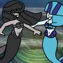 3597579__safe_artist-colon-jadeharmony_octavia+melody_sonata+dusk_mermaid_equestria+girls_g4_55_bra_bubble_cute_disney+princess_duo_eyes+closed_female_grin_lesb