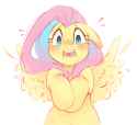 3588163__safe_artist-colon-melodylibris_fluttershy_pegasus_pony_g4_blush+lines_blushing_bust_cute_ear+blush_emanata_feather_feathered+wings_female_floppy+ears_f