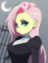 3066993__safe_artist-colon-aetherionart_fluttershy_human_equestria+girls_g4_breasts_busty+fluttershy_crescent+moon_ear+piercing_earring_eyeshadow_female_fence_f