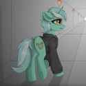3296488__safe_artist-colon-門久_derpibooru+import_lyra+heartstrings_pony_unicorn_g4_background+pony_butt_clothes_dock_female_hoodie_horn_