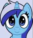 7193528__safe_artist-colon-pylony_minuette_unicorn_animated_doom+guy_mare+stare_simple+background_solo_transparent+background
