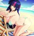 3351956__suggestive_artist-colon-danmakuman_twilight+sparkle_human_equestria+girls_g4_ass_bangs_barefoot_beach_beach+chair_big+breasts_bikini_bikini+bottom_biki